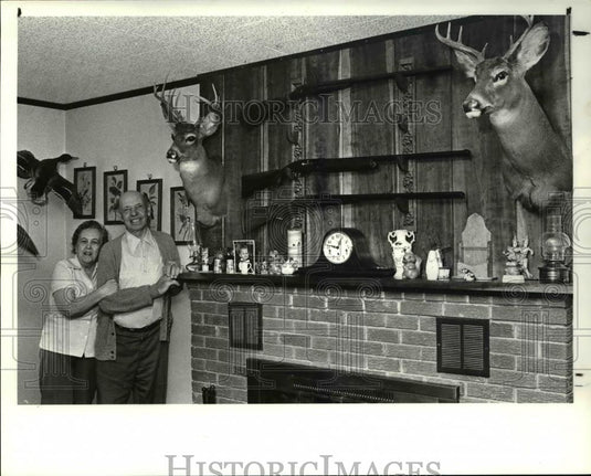 1986 Press Photo Curtis Polsen with his wife - Historic Images