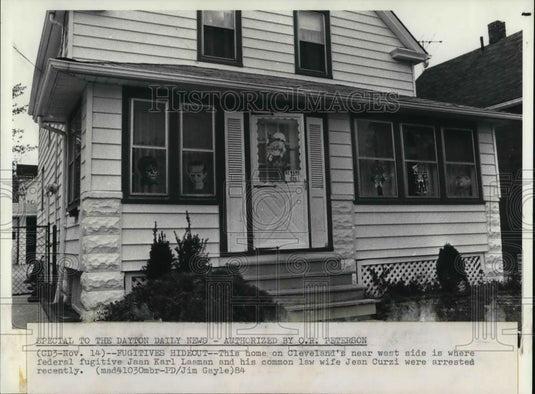 1985 Press Photo House of Fugitive Jaan Karl Laaman and wife Jean arrested. - Historic Images