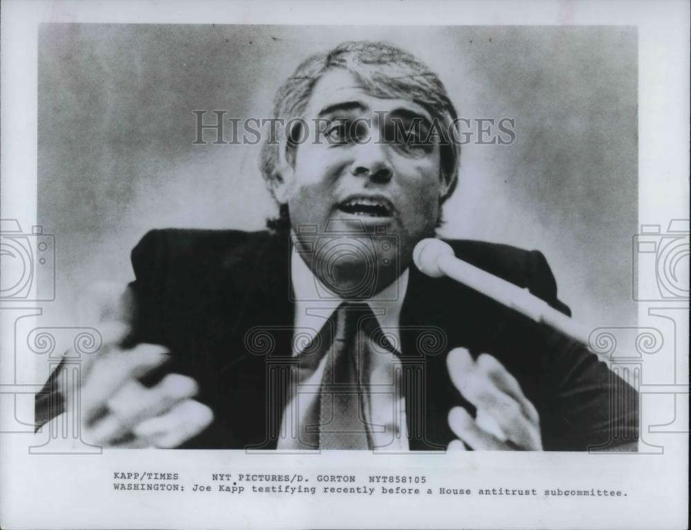 1981 Press Photo Joe Kapp before a House antitrust subcommittee - cvp25130 - Historic Images