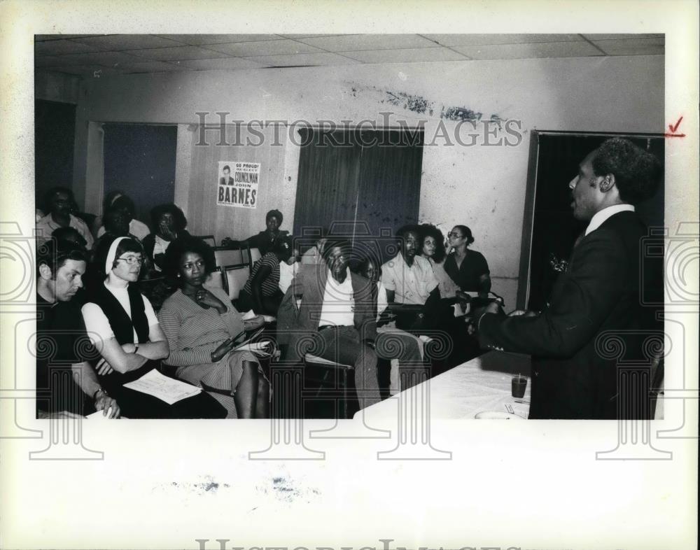 1979 Press Photo James Hartman Pres NAACP speaks at DESEF Meeting - Historic Images