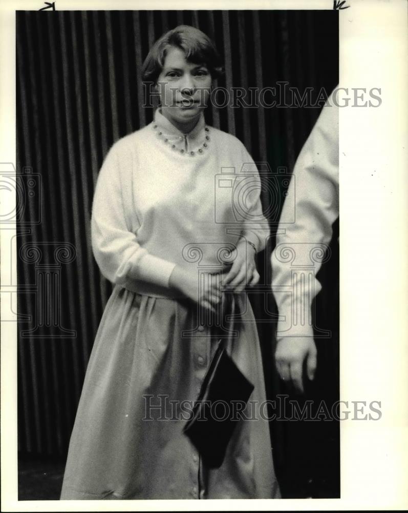 1985 Press Photo Judith Scott in court for Cleveland Public Library shooting - Historic Images
