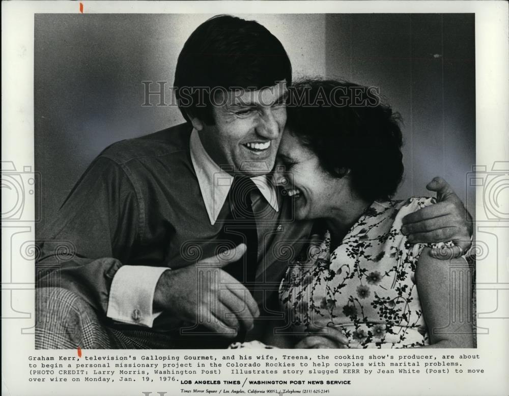 Treena Kerr 1976 Press Photo Graham Kerr Chef of Galloping Gourmet and wife Treena ...