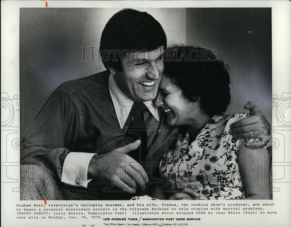 1976 Press Photo Graham Kerr Chef of Galloping Gourmet and wife Treena - Historic Images