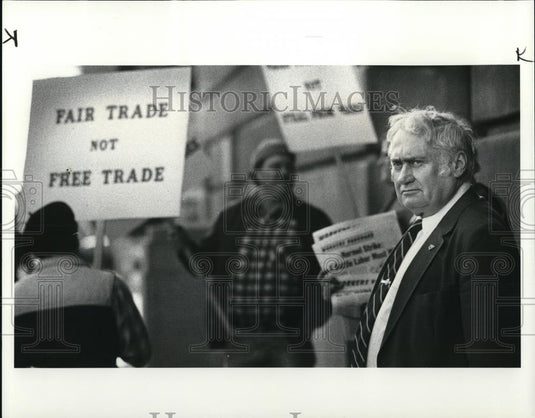 1986 Press Photo George Radulovich of the Steelworkers International Union, Pitt - Historic Images