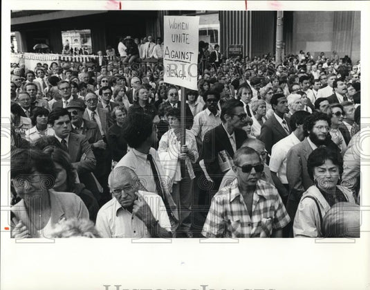 1980 Press Photo Crowd during Reagan's speech on Public Square - Historic Images
