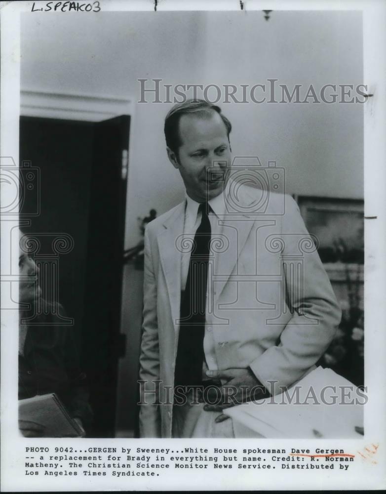 1981 Press Photo Dave Gergen White House Spokesman - cvp20665 - Historic Images