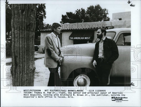 1984 Press Photo Thomas W Pew Jr of West Magazine & Publisher Archibald Brown Jr - Historic Images