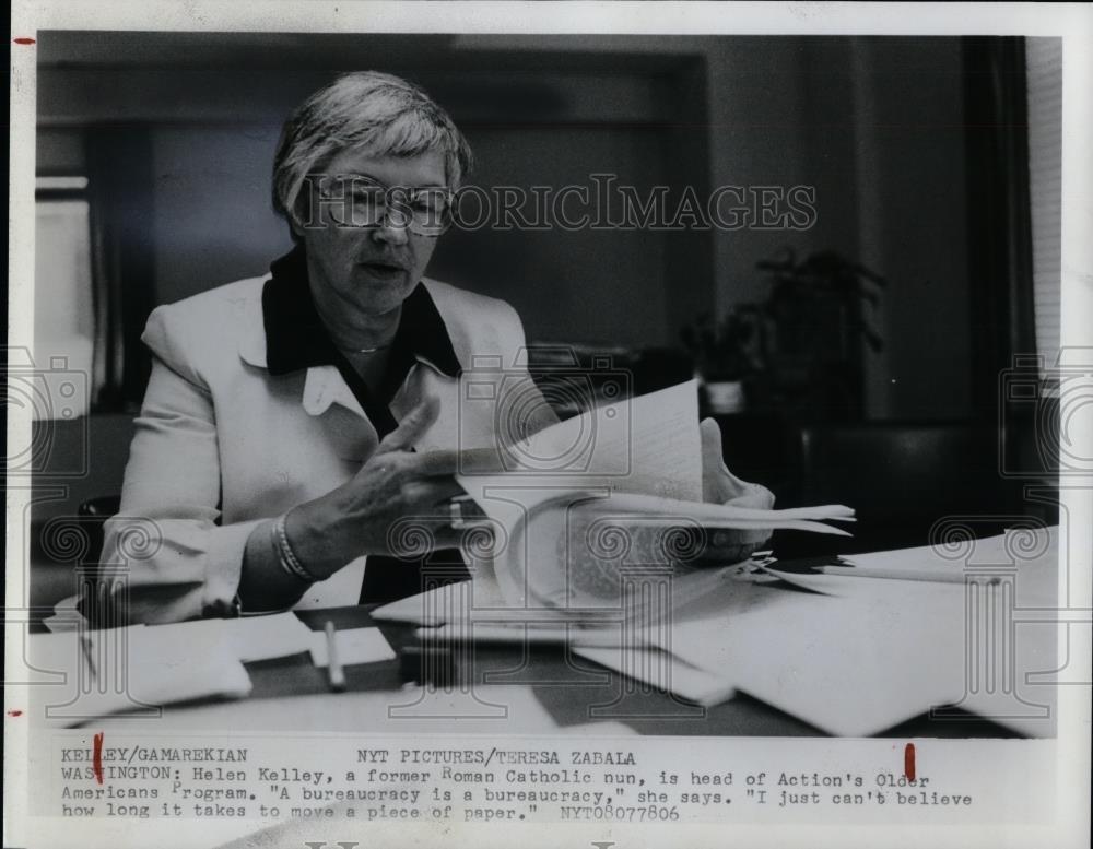 1978 Press Photo Helen Kelley Head Actions Older Americans Program - cvp26815 - Historic Images