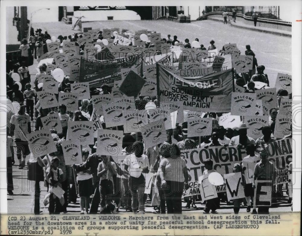 1978 Press Photo East and West side marchers for unity - Historic Images