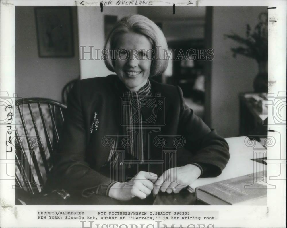 1983 Press Photo Sissela Bok author of Secrets in New York cvp23628