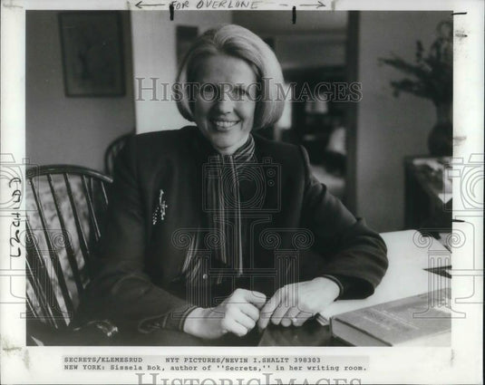 1983 Press Photo Sissela Bok author of Secrets in New York - cvp23628 - Historic Images