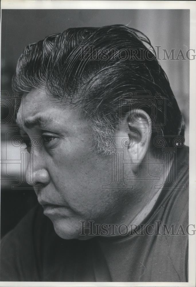 1974 Press Photo Elnathan Davis, Chairman of the Klamath Tribal executive com - Historic Images