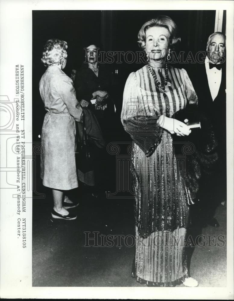 1981 Press Photo Walter and Leonore Annenberg at Kennedy Center Washington - Historic Images