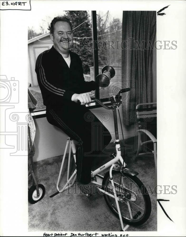 1987 Press Photo Heart transplant patient Dan Hurlbert, working out - ora42806 - Historic Images
