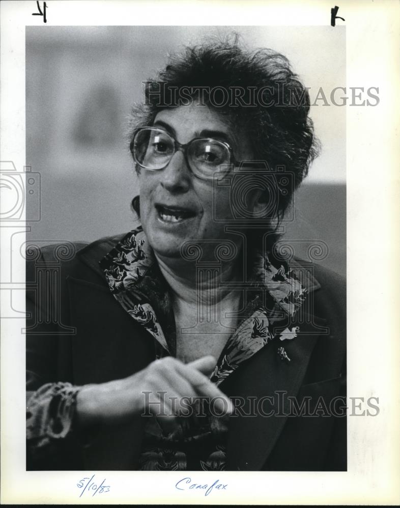 1983 Press Photo Caroline Canafax of Women&#39;s International League for Peace - Historic Images