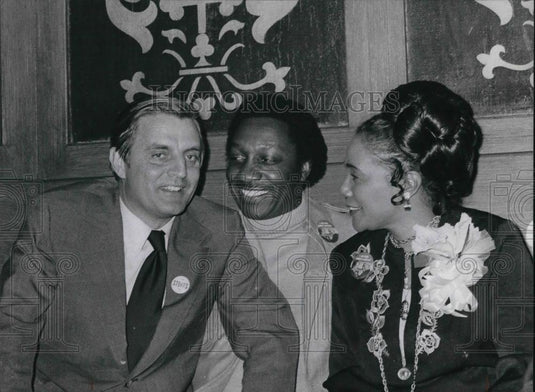 1976 Press Photo Walter Mondale Arnold Pinkney and Coretta King - cva29012 - Historic Images
