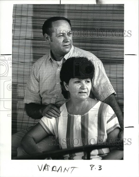 1987 Press Photo Violet I. Patrick, mayor of Lakeline, Ohio,w/ her husband Jack - Historic Images