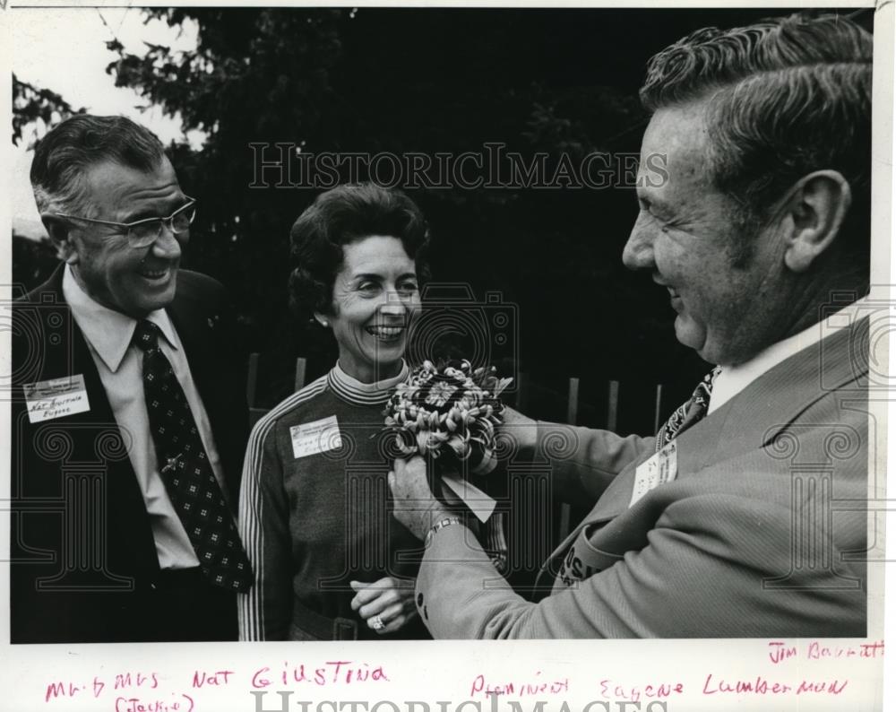 1973 Press Photo Nat &amp; Jackie Glasfina with Bill Barratt - ora26486 - Historic Images