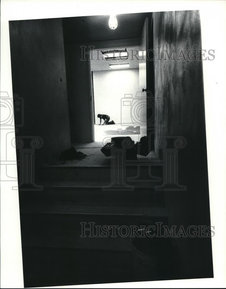 1979 Press Photo Upper hallway leading to music room being renovated at Bolton - Historic Images