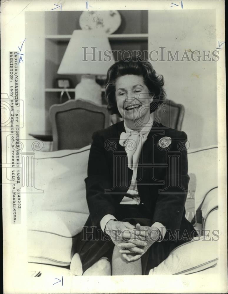 1982 Press Photo Lady Bird Johnson on trip to Washington - ora47482 - Historic Images