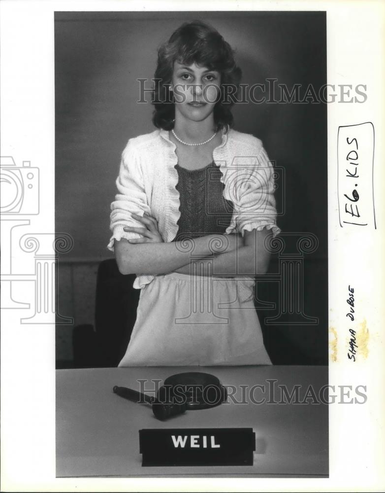 1985 Press Photo Shana Bose, an eighth grader at Gordon Russell Middle School - Historic Images