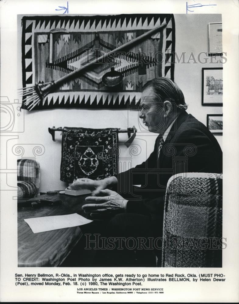 1980 Press Photo Oklahoma Sen. Henry Bellmon - ora01273 - Historic Images