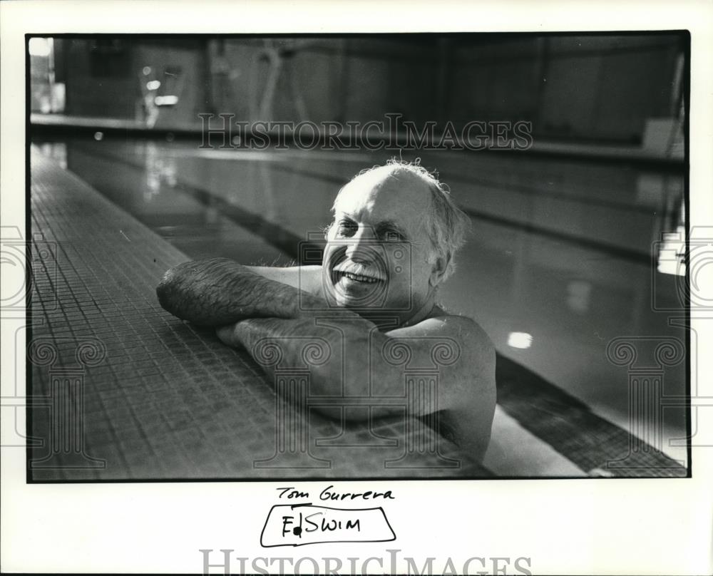 1985 Press Photo Tom Gurrera Swims Laps at Mt. Hood Community College - ora30873 - Historic Images
