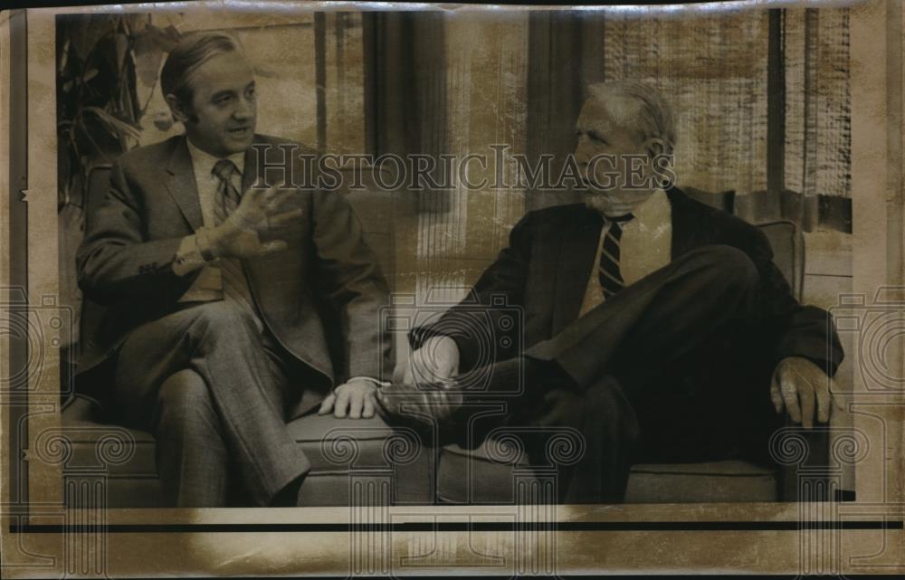 1972 Press Photo Chester Bowles an another man chat - ora01438 - Historic Images