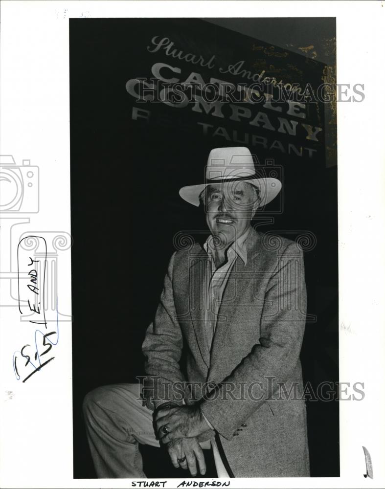 1986 Press Photo Stuart Anderson Founder Of The Restaurant Chain Of Same Name - Historic Images