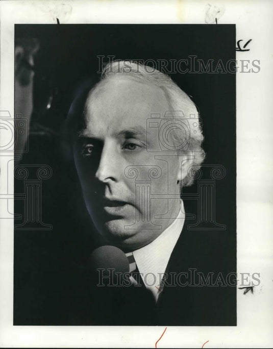 1984 Press Photo William J. McNee, Cleve. Police Pat. Assoc. at Union Hall W58th - Historic Images