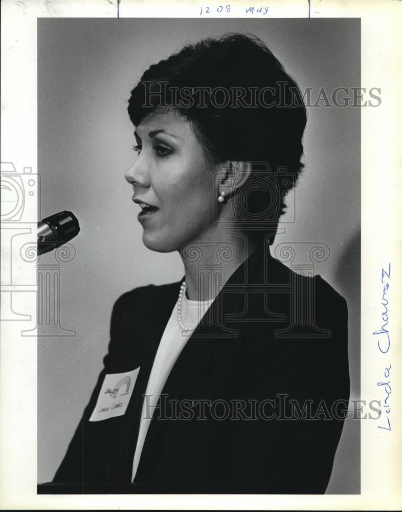 1984 Press Photo Linda Chavez director of US Civil Rights Commission - ora01855 - Historic Images