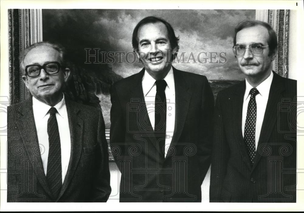 1984 Press Photo Dr Christiaan Barnard, Dr JC Somogy, Dr Rolf Schaefter - Historic Images
