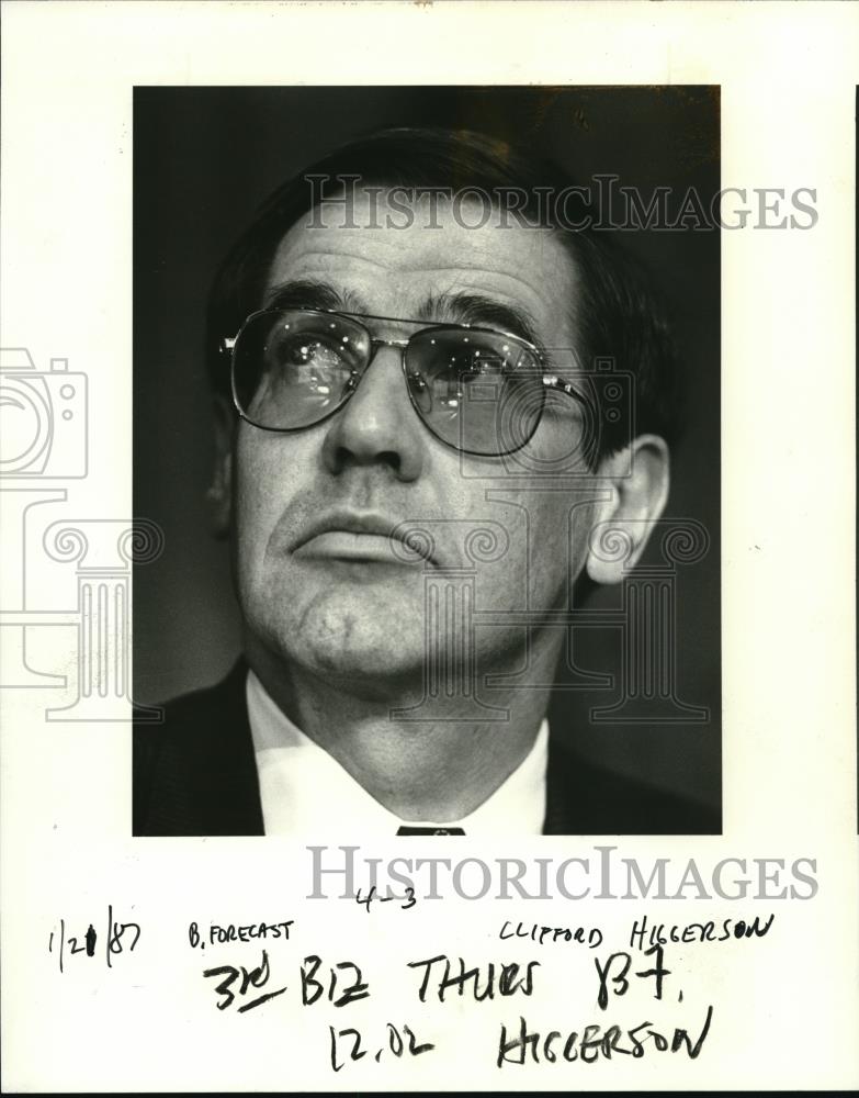 1987 Press Photo Clifford Higgerson, managing partner of Mento Park venture - Historic Images