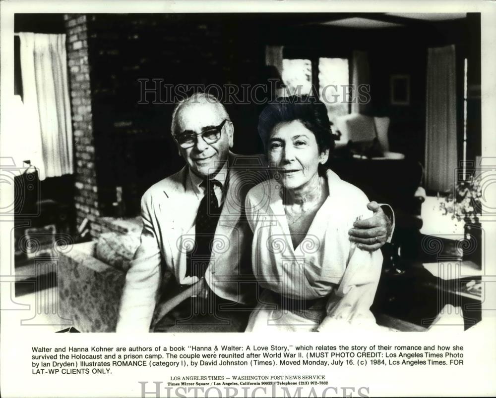 1984 Press Photo Walter and Hanna Kohner authors Hanna and Walter: A Love Story - Historic Images