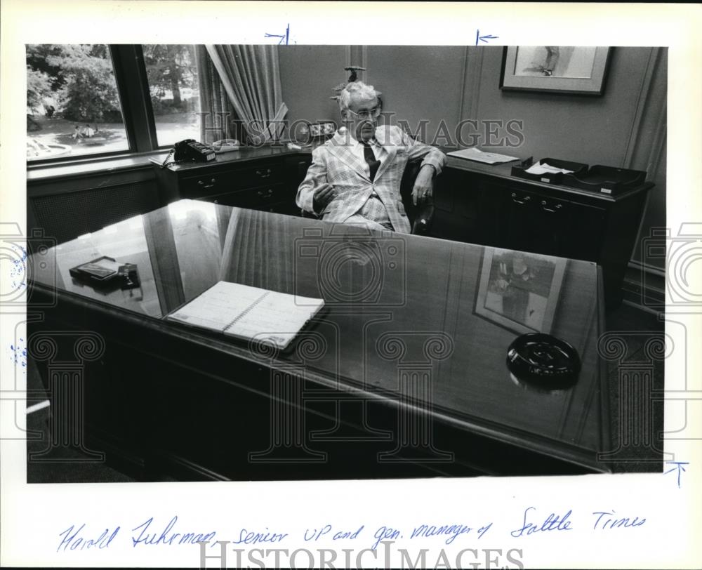 1981 Press Photo Harold Fuhrman, Senior Vp and General Manager of Seattle Times - Historic Images