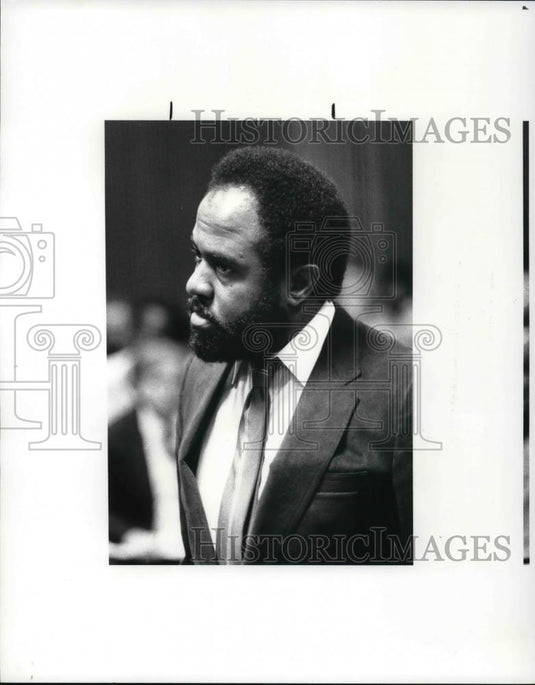 1986 Press Photo Leslie King arraigned in East Cleve on Library Scandal - Historic Images