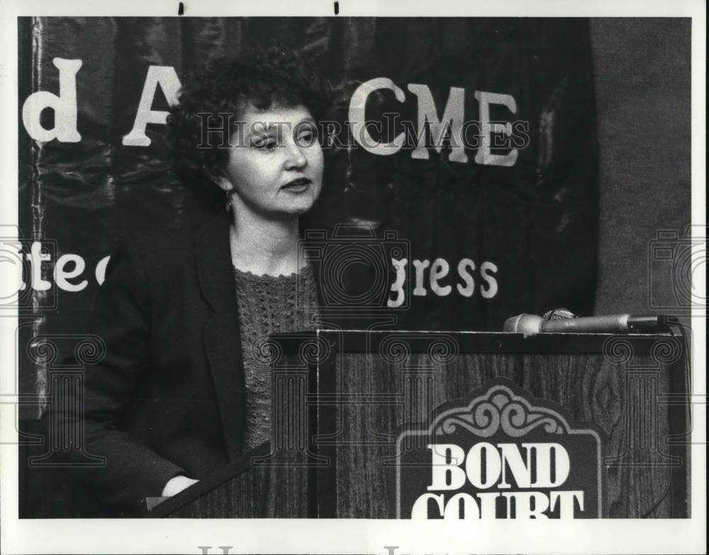 1984 Press Photo Linda M Lampkin Director of Dept of Researcg A.F.S.C.M.E - Historic Images