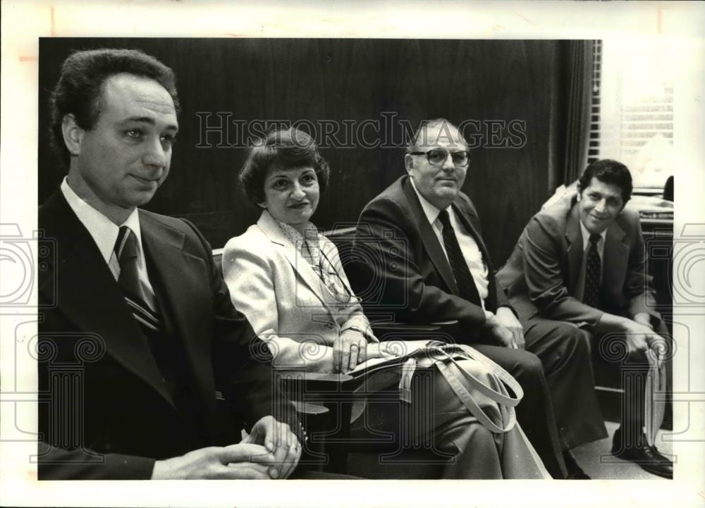 1981 Press Photo Sanford A Prusoff, Maxine Koury, Michael Koury &amp; Elio Jacobozzi - Historic Images