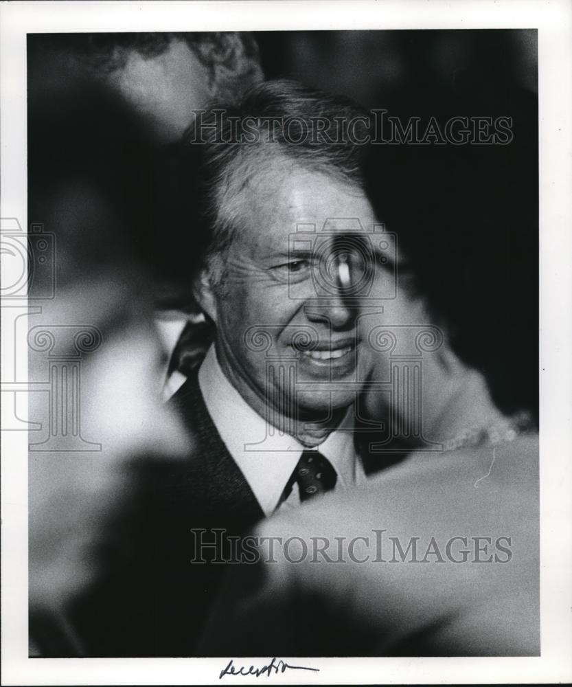1978 Press Photo President Jimmy Carter Greets Supporters At Hilton Hotel - Historic Images