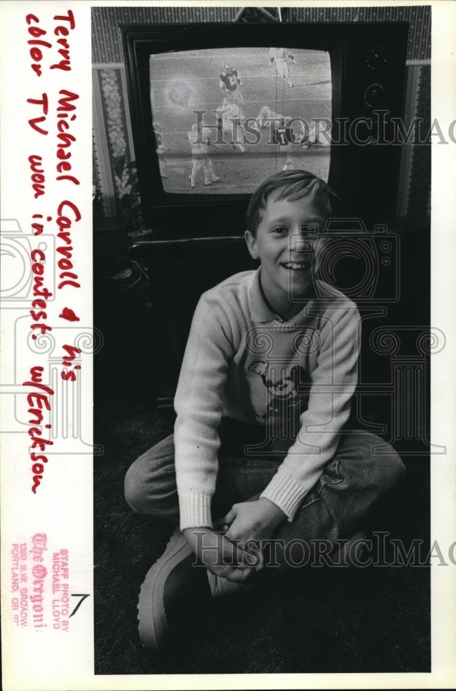 1984 Press Photo Terry Michael Carroll a Russell Elementary School third grader. - Historic Images