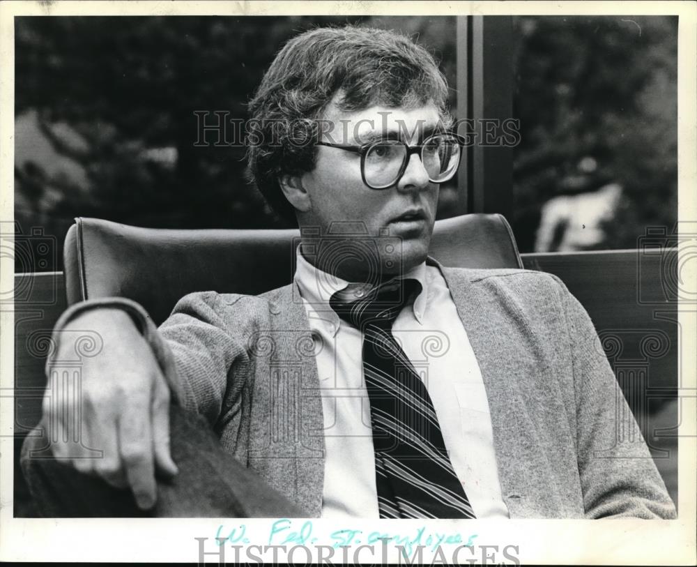 1985 Press Photo Thomas Gallagher Visits Washington D.C. Service Int. Emp. Union - Historic Images