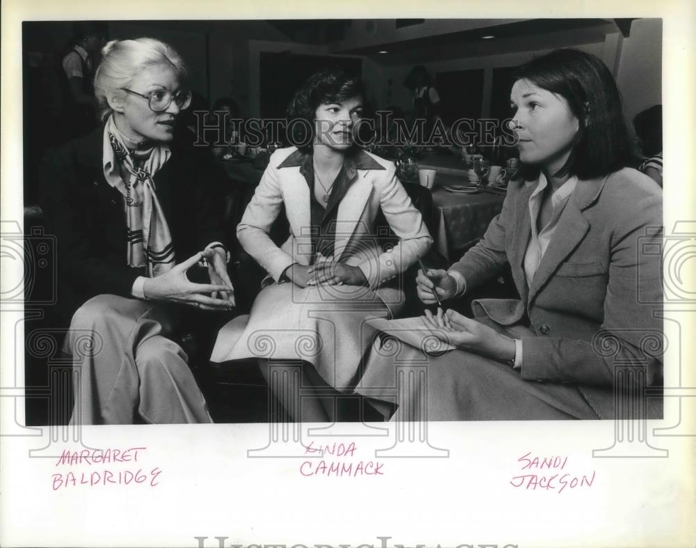 1979 Press Photo Margaret Baldridge(from left), Linda Cammack & Sandi Jackson - Historic Images