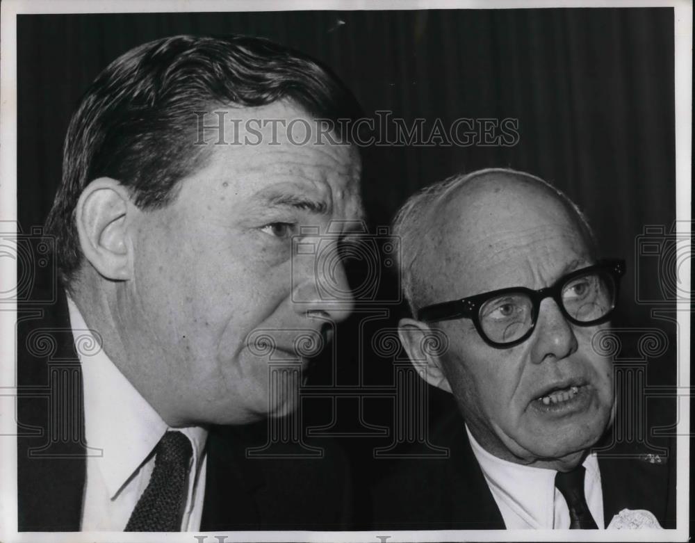 1969 Press Photo AFL-CIO president George Meany(right) & Lane Kirkland sec-trsr - Historic Images
