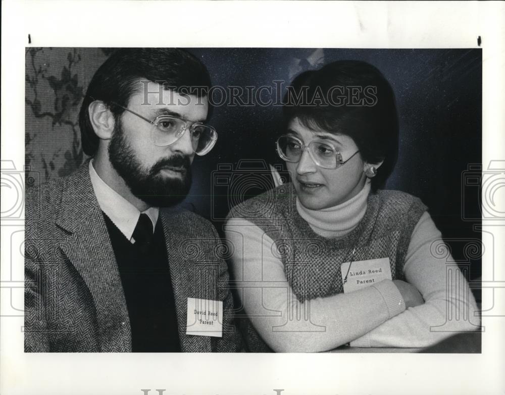 1984 Press Photo David and Linda Reed at press conference - Historic Images