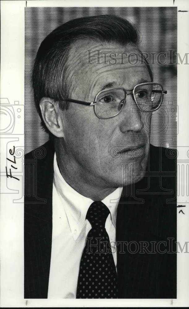1987 Press Photo M. Thomas Moore, CEO of Cleveland-Cliffs Inc. - Historic Images