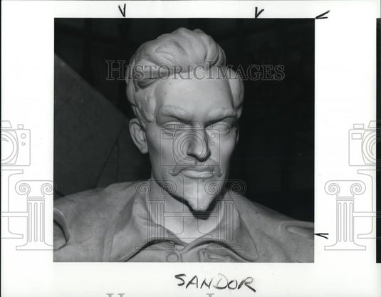 1989 Press Photo Sandor Petofi's statue at the Cleveland Library, main branch - Historic Images