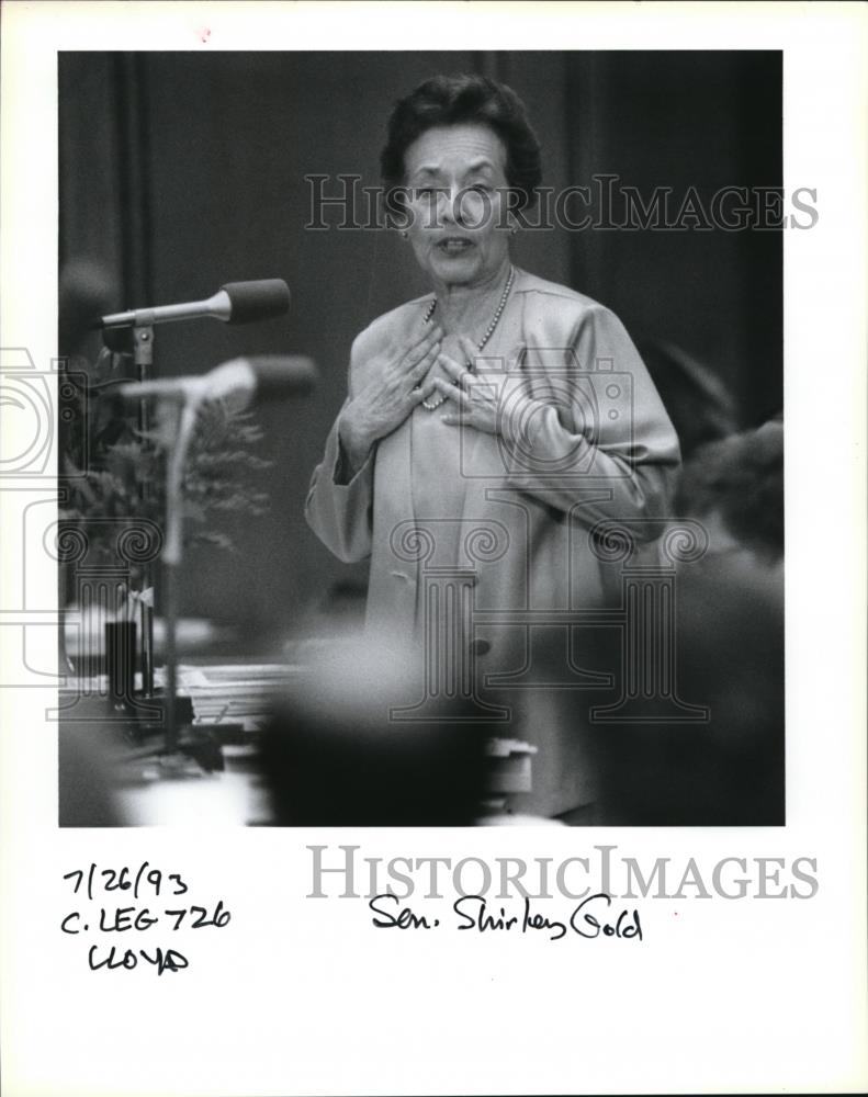 1993 Press Photo Senator Shirley Gold pleads for votes - ora26596 - Historic Images