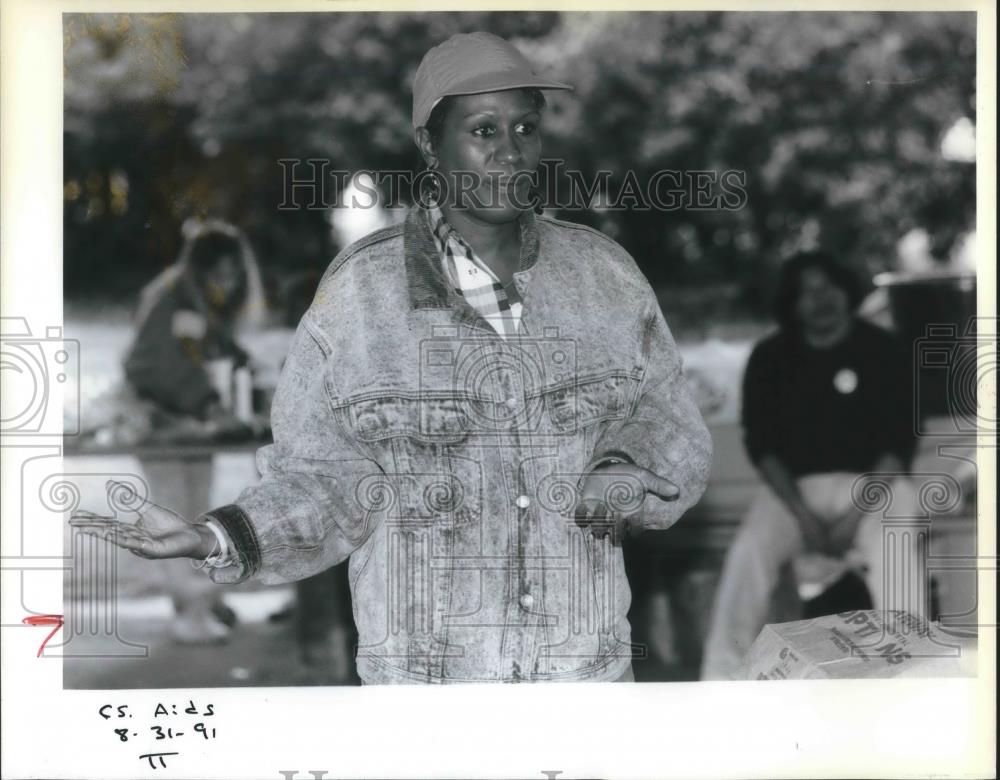 1991 Press Photo NOvella Dudley Peninsula Park on HIV - ora16815 - Historic Images