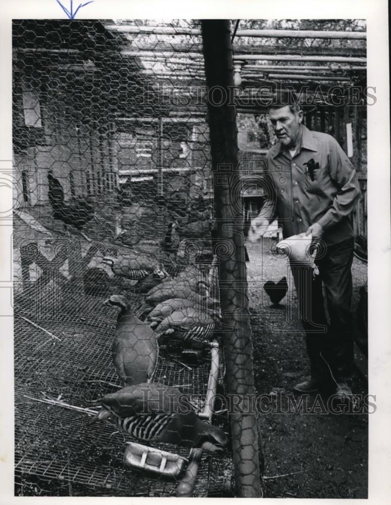 1978 Press Photo Goldie Gentle feeds his exotic birds - ora29464 - Historic Images