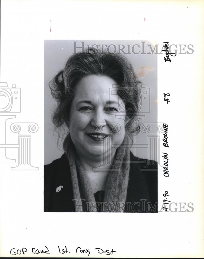 1990 Press Photo Carolyn Browne, GOP Cand 1st Cong. Dist. - ora00220 - Historic Images
